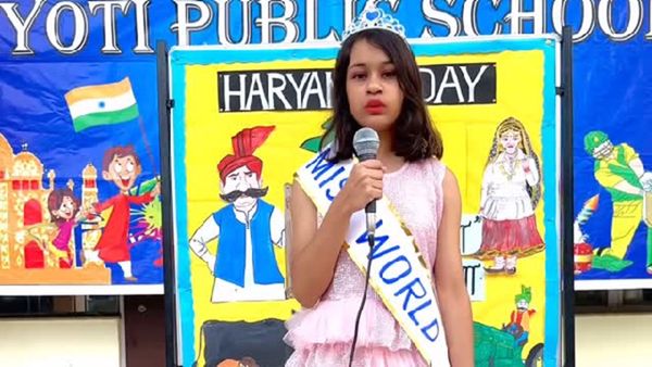 Honouring Haryana’s Pride: Class 7 Student Pays Tribute to Miss World Manushi Chhillar On Haryana Day