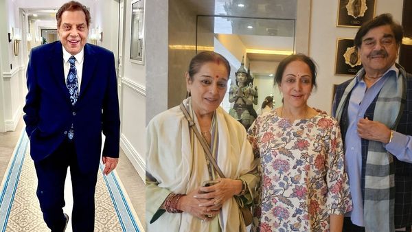 Dharmendra Latest News: Actor's Dost Co-Star Shatrughan Sinha Visits Him & Hema; Prays For His Well Being