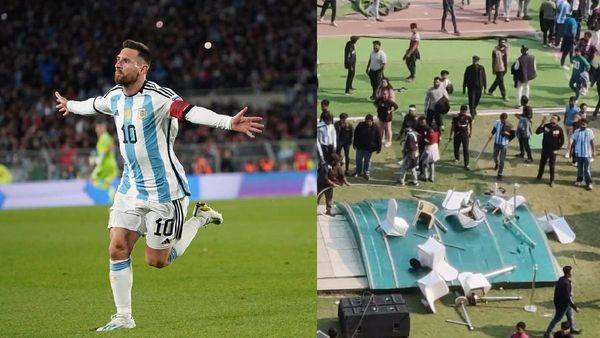 GOAT Tour: Lionel Messi Forced Exit Early Due To Chaos; Upset Fans Vandalise Banners, Throw Bottles