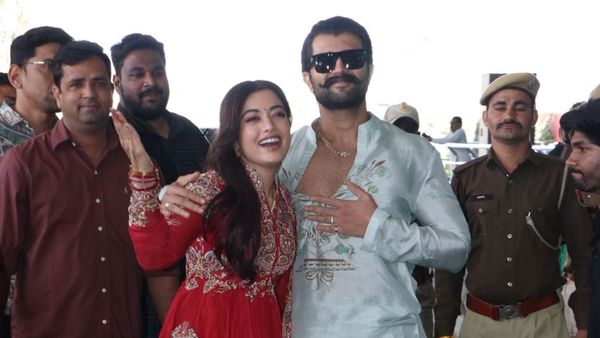Newlyweds Vijay & Rashmika Walk Hand In Hand As They Make Their 1st Public Appearance As Man & Wife