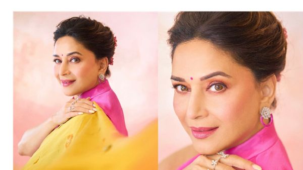 Madhuri Dixit Raises The Bar Of Sarees By Donning 'Rekha' Created By Real Flowers From Tye Temple