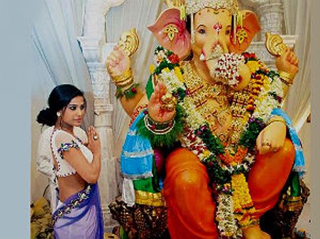 ಅಖಂಡ ಬ್ರಹ್ಮಾಚಾರಿ ಎದುರು ಸೀರೆ ತೊಟ್ಟ ಪೂನಂ ಪಾಂಡೆ