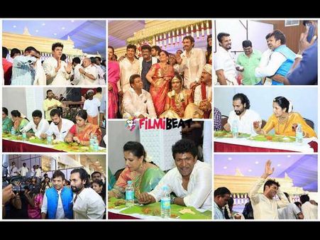 ಶಿವಣ್ಣನ ಮಗಳ ಮದುವೆ, ಮಧ್ಯಾಹ್ನ ತಾರೆಯರು ಊಟ ಸವಿದ ಪರಿ