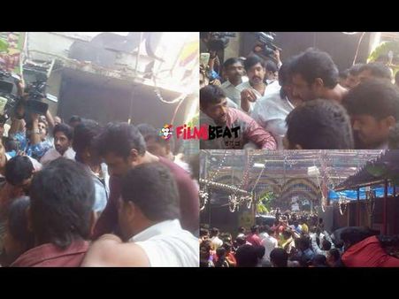 ಅಣ್ಣಮ್ಮ ದೇವಸ್ಥಾನದಲ್ಲಿ ದರ್ಶನ್, ಅಭಿಮಾನಿಗಳ ನೂಕುನುಗ್ಗಲು