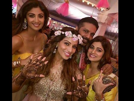 ನವವಧು ಬಿಪಾಶಾ ಮೆಹೆಂದಿ ಸಂಭ್ರಮದಲ್ಲಿ ಬಾಲಿವುಡ್ ಗಣ್ಯರ ದಂಡು