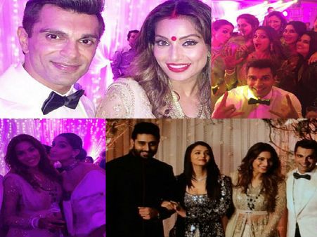 ಬಿಪಾಶಾ-ಕರಣ್ ರಿಸೆಪ್ಷನ್ ನಲ್ಲಿ ಬಾಲಿವುಡ್ ಸೆಲೆಬ್ರಿಟಿಗಳ ಕಲರ್ ಫುಲ್ ಚಿತ್ರಗಳು