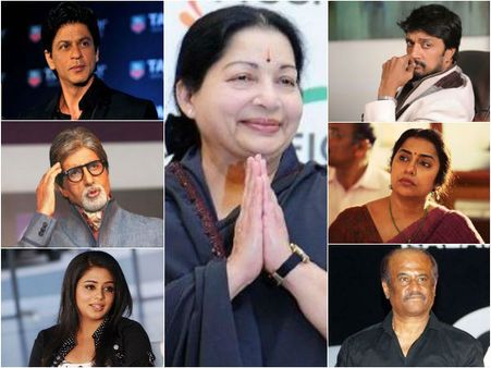 'ಅಮ್ಮ'ನ ಅಗಲಿಕೆಗೆ ಕಂಬನಿ ಮಿಡಿದ ಸಿನಿ ತಾರೆಯರು