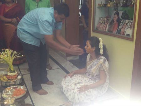 ಅರಿಶಿನ ಶಾಸ್ತ್ರ ಮುಕ್ತಾಯ: ಆದಿಚುಂಚನಗಿರಿ ತಲುಪಿದ ಅಮ್ಮು-ಜಗ್ಗಿ ಕುಟುಂಬ