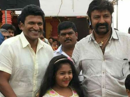 ಪುನೀತ್ 'ಅಂಜನೀಪುತ್ರ' ಶೂಟಿಂಗ್ ಸೆಟ್ ನಲ್ಲಿ ಕಾಣಿಸಿಕೊಂಡ ನಟ ಬಾಲಕೃಷ್ಣ