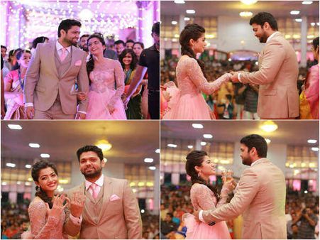 ಕ್ಯಾಮೆರಾ ಕಣ್ಣಲ್ಲಿ ಸೆರೆಯಾದ 'ಕಿರಿಕ್ ಜೋಡಿ' ಅದ್ಧೂರಿ ನಿಶ್ಚಿತಾರ್ಥ