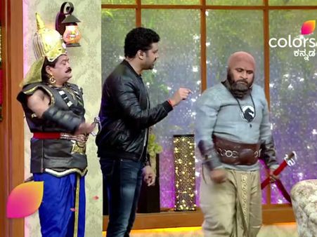 'ಮಜಾ ಟಾಕೀಸ್' ಮನೆಗೆ ಬಂದ ಬಾಹುಬಲಿ-ಕಟ್ಟಪ್ಪ!