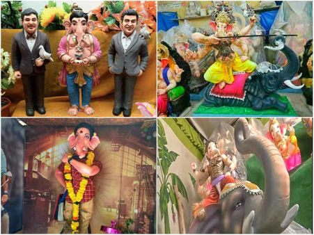 ಸಿನಿಮಾ ಸ್ಟಾರ್ ಗಳ ರೂಪದಲ್ಲಿ 'ಗೌರಿಪುತ್ರ ಗಣೇಶ' ಮಿಂಚಿಂಗ್