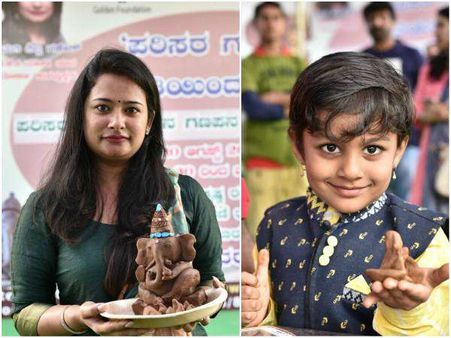 ಮಣ್ಣಿನ ಗಣೇಶ ಮಾಡುವುದನ್ನು ಹೇಳಿ ಕೊಟ್ಟ ಗಣೇಶ್ ಪತ್ನಿ ಶಿಲ್ಪಾ