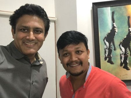 'ಜಂಬೋ' ಅನಿಲ್ ಕುಂಬ್ಳೆ ಜೊತೆ 'ಗೋಲ್ಡನ್ ಸ್ಟಾರ್' ಗಣೇಶ್ ಸೂಪರ್ ಸೆಲ್ಫಿ