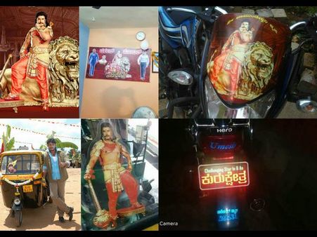 ಹೋಟೆಲ್, ಆಟೋ, ಬೈಕ್ ಎಲ್ಲೆಲ್ಲೂ ದರ್ಶನ್ 'ಕುರುಕ್ಷೇತ್ರ'