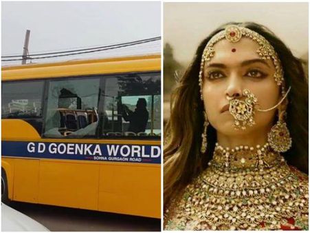 ಮತ್ತೆ 'ಪದ್ಮಾವತ್' ಗಲಾಟೆ : ಶಾಲಾ ವಾಹನದ ಮೇಲೆ ಕಲ್ಲು ತೂರಾಟ