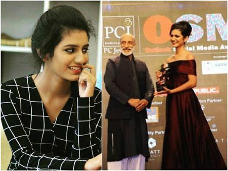 ಪ್ರೇಕ್ಷಕರ ನಂತರ ಪ್ರಶಸ್ತಿ ಕೂಡ ಪ್ರಿಯಾ ವಾರಿಯರ್ ಪಾಲಾಯ್ತು