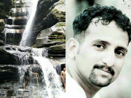 ಬೆಳ್ತಂಗಡಿಯ ಎರ್ಮಾಯಿ ಫಾಲ್ಸ್ ನಲ್ಲಿ ಚಿತ್ರ ನಿರ್ದೇಶಕ ಸಂತೋಷ್ ಜಲಸಮಾಧಿ