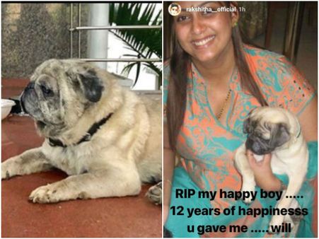 ಪ್ರೀತಿಯ ಶ್ವಾನವನ್ನು ಕಳೆದುಕೊಂಡ ನೋವಿನಲ್ಲಿ ರಕ್ಷಿತಾ