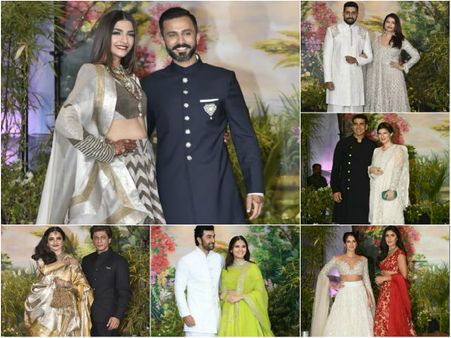 ಸೋನಂ ಕಪೂರ್ ಆರತಕ್ಷತೆಯಲ್ಲಿ ಕಂಗೊಳಿಸಿದ ಬಾಲಿವುಡ್ ತಾರೆಯರು