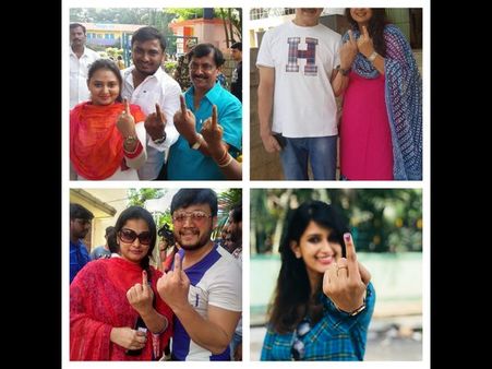 ಮತದಾನ ಮಾಡಿದ ಆರ್ ಆರ್ ನಗರ ಕ್ಷೇತ್ರದ ಸ್ಟಾರ್‌ ಗಳು