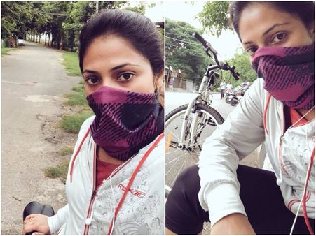 ಮುಖ ಮುಚ್ಚಿಕೊಂಡು ಸೈಕಲ್ ಸವಾರಿ ಮಾಡಿದ ಈ ನಟಿಯನ್ನು ಗುರುತಿಸಿ