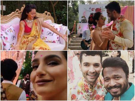 ಫೋಟೋಗಳು : ದಿಗಂತ್-ಐಂದ್ರಿತಾ ಜೋಡಿಯ ಅರಿಶಿಣ ಶಾಸ್ತ್ರ