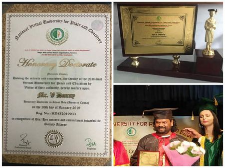 ಸ್ಟಂಟ್ ಮಾಸ್ಟರ್ ಡಿಫರೆಂಟ್ ಡ್ಯಾನಿಗೆ ಡಾಕ್ಟರೇಟ್ ಗೌರವ