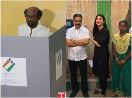 ಮತ ಚಲಾಯಿಸಿದ ರಜನಿಕಾಂತ್ ಮತ್ತು ಕಮಲ್ ಹಾಸನ್