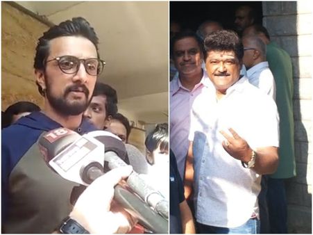 ಮತಚಲಾಯಿಸಿದ ನಟ ಕಿಚ್ಚ ಸುದೀಪ್ ಮತ್ತು ಜಗ್ಗೇಶ್