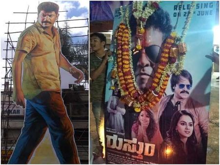 ಗಾಂಧಿನಗರದಲ್ಲಿ ನಿಂತಾಯ್ತು 'ರುಸ್ತುಂ' ಕಟ್ ಔಟ್