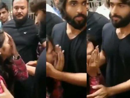 ವಿಜಯ್ ದೇವರಕೊಂಡನನ್ನು ತಬ್ಬಿಕೊಂಡು ಕಣ್ಣೀರಾಕಿದ ಮಹಿಳಾ ಅಭಿಮಾನಿ