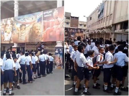 'ಕುರುಕ್ಷೇತ್ರ' ನೋಡಲು ಬಂದ ಮಕ್ಕಳ ಸೈನ್ಯ