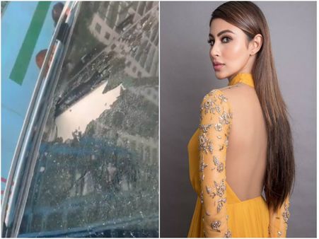 'ಕೆಜಿಎಫ್' ನಟಿಯ ಕಾರಿನ ಮೇಲೆ ಬಿದ್ದ ಮೆಟ್ರೋ ಕಾಮಗಾರಿ ಕಲ್ಲು