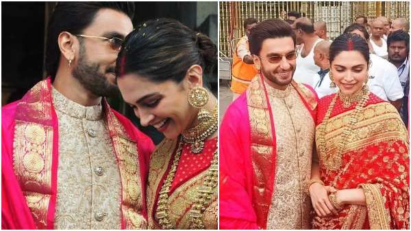 ಕೆಂಪು ಬಣ್ಣದ ಸೀರೆ, ಹಣೆಯಲ್ಲಿ ಸಿಂಧೂರ, ಪತಿಯ ಜೊತೆ ತಿರುಪತಿಯಲ್ಲಿ ದೀಪಿಕಾ