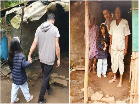 ಬಡ ದಂಪತಿಯ ಸ್ಲಂ ಮನೆಗೆ ಮಗಳ ಜೊತೆ ಹೋದ ಅಕ್ಷಯ್ ಕುಮಾರ್