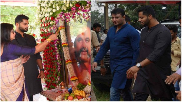 ಅಂಬಿ ವರ್ಷದ ಪುಣ್ಯ ತಿಥಿ: ಸುಮಲತಾ, ಅಭಿ ಜೊತೆ ದರ್ಶನ್ ಭಾಗಿ