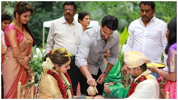 ನಟಿ ರಚಿತಾ ರಾಮ್ ಸಹೋದರಿ ಮದುವೆಯಲ್ಲಿ ನಿಖಿಲ್ ಕುಮಾರ್