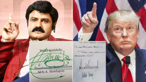 ಟ್ರಂಪ್ ಸಹಿ ಬಳಿಕ ವೈರಲ್ ಆದ ಬಾಲಕೃಷ್ಣ ಸಿಗ್ನೇಚರ್: ಫೋರ್ಜರಿ ಮಾಡಲು ಅಸಾಧ್ಯ.!