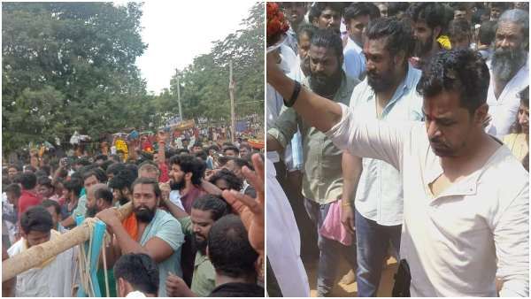 ಹುಟ್ಟೂರಿನ ಜಾತ್ರೆಯಲ್ಲಿ ಭಾಗಿಯಾಗಿ ಪಲ್ಲಕ್ಕಿ ಹೊತ್ತ ಸರ್ಜಾ ಕುಟುಂಬ