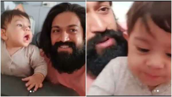 ವಿಡಿಯೋ ವೈರಲ್: ಮುದ್ದು ಮಗನಿಗೆ 'ಜಾನಿ ಜಾನಿ ಎಸ್ ಪಪ್ಪಾ' ಹೇಳಿಕೊಡುತ್ತಿರುವ ನಟ ಯಶ್