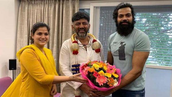 ನಟ ವಿನೋದ್ ಪ್ರಭಾಕರ್ ನಿವಾಸಕ್ಕೆ ಕಾಂಗ್ರೆಸ್ ಅಧ್ಯಕ್ಷ ಡಿಕೆ ಶಿವಕುಮಾರ್ ಭೇಟಿ