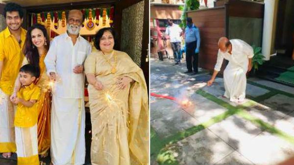 ಪಟಾಕಿ ಹೊಡೆದು ದೀಪಾವಳಿ ಹಬ್ಬ ಸಂಭ್ರಮಿಸಿದ ಸೂಪರ್ ಸ್ಟಾರ್ ರಜನಿಕಾಂತ್