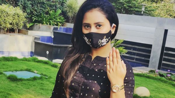 ಆರ್‌ಆರ್‌ ನಗರದಲ್ಲಿ ಮತದಾನದ ಹಕ್ಕು ಚಲಾಯಿಸಿದ ನಟಿ ಅಮೂಲ್ಯ