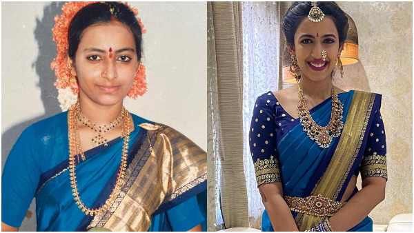 ಅಮ್ಮನ ನಿಶ್ಚಿತಾರ್ಥದ ಸೀರೆಯಲ್ಲಿ ಮಿಂಚಿದ ಮದುಮಗಳು ನಿಹಾರಿಕಾ