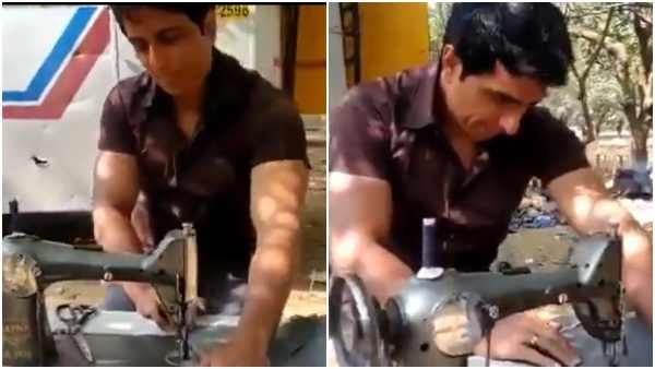 ಸೋನು ಸೂದ್ ಟೈಲರ್ ಶಾಪ್: ರಸ್ತೆ ಬದಿ ಕುಳಿತು ಬಟ್ಟೆ ಹೊಲಿಯುತ್ತಿರುವ ರಿಯಲ್ ಹೀರೋ