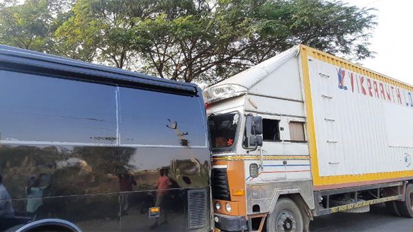 ತೆಲುಗು ನಟ ಅಲ್ಲು ಅರ್ಜುನ್ ಕ್ಯಾರವಾನ್‌ಗೆ ಲಾರಿ ಡಿಕ್ಕಿ