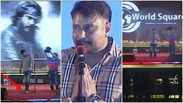 'ರಾಬರ್ಟ್' ಪ್ರಿ ರಿಲೀಸ್ ಕಾರ್ಯಕ್ರಮ: ಉತ್ತರ ಕರ್ನಾಟಕ ಜನರ ಮುಂದೆ ಚಪ್ಪಲಿ ಬಿಟ್ಟು ಮಾತನಾಡಿದ್ದೇಕೆ ದರ್ಶನ್?