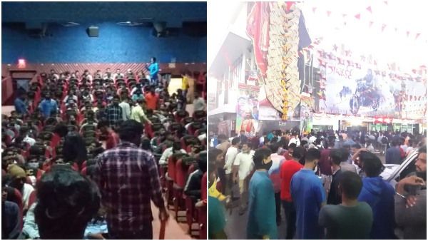 ಚಿತ್ರಮಂದಿರಗಳಲ್ಲಿ ದರ್ಶನ್ ಅಬ್ಬರ: 'ರಾಬರ್ಟ್' ನೋಡಲು ಬೆಳ್ಳಂಬೆಳಗ್ಗೆ ಮುಗಿಬಿದ್ದ ಅಭಿಮಾನಿಗಳು