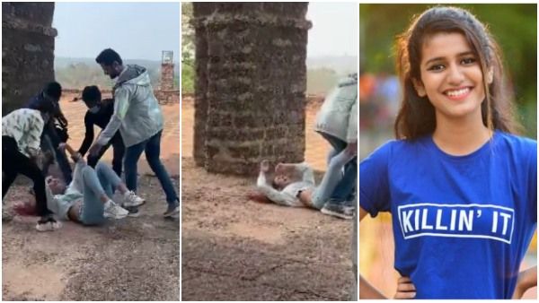 ವಿಡಿಯೋ ವೈರಲ್; ಚಿತ್ರೀಕರಣ ವೇಳೆ ಆಯತಪ್ಪಿ ಬಿದ್ದ ಕಣ್ಸನ್ನೆ ಸುಂದರಿ ಪ್ರಿಯಾ ಪ್ರಕಾಶ್